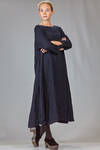 wide longuette dress in vichy overdyed wool and inlaid solid patchwork - DANIELA GREGIS 