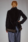 hip-length velvet smooth cotton jacket and cashmere vichy - DANIELA GREGIS 