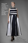 long and wide dress with linen and cotton inlays with two-tone alternating stripes - DANIELA GREGIS 