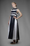 long and wide dress with linen and cotton inlays with two-tone alternating stripes - DANIELA GREGIS 