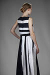 long and wide dress with linen and cotton inlays with two-tone alternating stripes - DANIELA GREGIS 