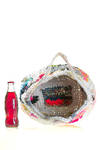 medium basket bag in silk and cotton ribbons - DANIELA GREGIS 