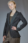 slim-fit jacket, hip-length, in shaded pinstripe silk and elastane - MARC LE BIHAN 