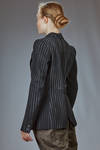 slim-fit jacket, hip-length, in shaded pinstripe silk and elastane - MARC LE BIHAN 