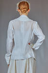 hip length jacket in washed linen crêpe and washed cotton, viscose and silk voile. - MARC LE BIHAN 