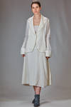 hip length jacket in washed linen crêpe and washed cotton, viscose and silk voile. - MARC LE BIHAN 