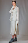 hip length jacket in washed linen crêpe and washed cotton, viscose and silk voile. - MARC LE BIHAN 