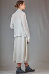 hip length jacket in washed linen crêpe and washed cotton, viscose and silk voile. - MARC LE BIHAN 