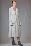 hip length jacket in washed linen crêpe and washed cotton, viscose and silk voile. - MARC LE BIHAN 