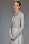 hip-length slim fit jacket in stretch crêpe of polyamide, silk and elastane - MARC LE BIHAN 