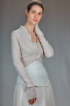 hip-length slim fit jacket in stretch crêpe of polyamide, silk and elastane - MARC LE BIHAN 