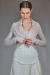 hip-length slim fit jacket in stretch crêpe of polyamide, silk and elastane - MARC LE BIHAN 