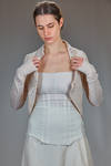 hip-length slim fit jacket in stretch crêpe of polyamide, silk and elastane - MARC LE BIHAN 