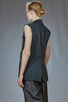 hip-length slim waistcoat in washed polyamide canvas - MARC LE BIHAN 