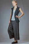 hip-length slim waistcoat in washed polyamide canvas - MARC LE BIHAN 