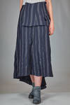 longuette skirt, asymmetrical in washed pinstripe cotton - MARC LE BIHAN 