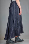 longuette skirt, asymmetrical in washed pinstripe cotton - MARC LE BIHAN 