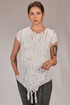 t-shirt lunga e asciutta in jersey di cotone e rouches di cotone ed elastan - MARC LE BIHAN 