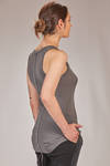 long and slim tank top in raw cut ribbed cotton jersey - MARC LE BIHAN 