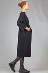 wide longuette dress in washed wool flannel - DANIELA GREGIS 