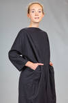wide longuette dress in washed wool flannel - DANIELA GREGIS 