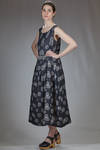 long and wide dress, in gauze doubled with Japanese textile paper, cupro and nylon with polka dots - SHU MORIYAMA 