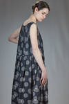 long and wide dress, in gauze doubled with Japanese textile paper, cupro and nylon with polka dots - SHU MORIYAMA 