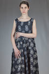 long and wide dress, in gauze doubled with Japanese textile paper, cupro and nylon with polka dots - SHU MORIYAMA 