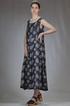 long and wide dress, in gauze doubled with Japanese textile paper, cupro and nylon with polka dots - SHU MORIYAMA 