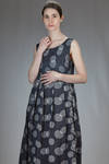 long and wide dress, in gauze doubled with Japanese textile paper, cupro and nylon with polka dots - SHU MORIYAMA 