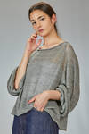 wide hip-length sweater, in linen knit - FORME D' EXPRESSION 