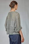 wide hip-length sweater, in linen knit - FORME D' EXPRESSION 