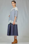 t-shirt lunga e ampia in jersey di cotone con riga orizzontale - FORME D' EXPRESSION 