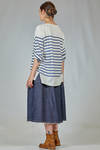 t-shirt lunga e ampia in jersey di cotone con riga orizzontale - FORME D' EXPRESSION 