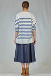 t-shirt lunga e ampia in jersey di cotone con riga orizzontale - FORME D' EXPRESSION 