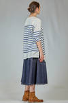 t-shirt lunga e ampia in jersey di cotone con riga orizzontale - FORME D' EXPRESSION 