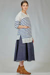 t-shirt lunga e ampia in jersey di cotone con riga orizzontale - FORME D' EXPRESSION 