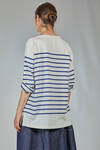 t-shirt lunga e ampia in jersey di cotone con riga orizzontale - FORME D' EXPRESSION 