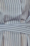 longuette dress in cotton and silk muslin with shirt stripe - FORME D' EXPRESSION 