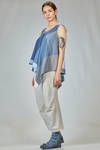 long and asymmetrical top in light washed cotton canvas - FORME D' EXPRESSION 