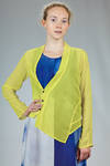 hip length asymmetric cardigan, in cotton georgette - MARIA CALDERARA 