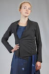 hip length asymmetric cardigan, in cotton georgette - MARIA CALDERARA 