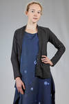 hip length asymmetric cardigan, in cotton georgette - MARIA CALDERARA 