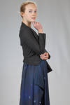 hip length asymmetric cardigan, in cotton georgette - MARIA CALDERARA 