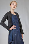 hip length asymmetric cardigan, in cotton georgette - MARIA CALDERARA 