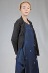 hip length asymmetric cardigan, in cotton georgette - MARIA CALDERARA 