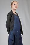 hip length asymmetric cardigan, in cotton georgette - MARIA CALDERARA 