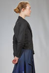 hip length asymmetric cardigan, in cotton georgette - MARIA CALDERARA 