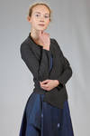 hip length asymmetric cardigan, in cotton georgette - MARIA CALDERARA 