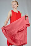 long and wide doubled top in washed cotton poplin and cotton muslin in contrasting color - MARIA CALDERARA 